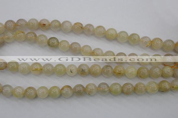 CRU583 15.5 inches 10mm round golden rutilated quartz beads