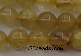 CRU604 15.5 inches 10mm round golden rutilated quartz beads