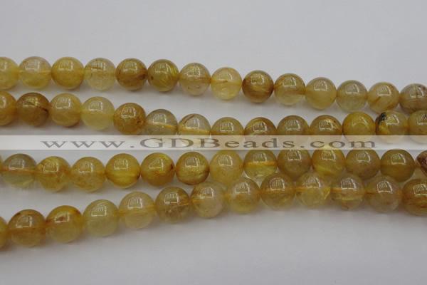 CRU606 15.5 inches 12mm round golden rutilated quartz beads