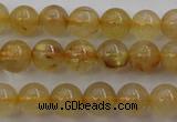 CRU611 15.5 inches 6mm round golden rutilated quartz beads