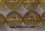 CRU615 15.5 inches 14mm round golden rutilated quartz beads