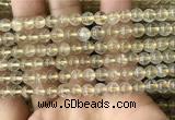 CRU629 15.5 inches 6mm round golden rutilated quartz beads