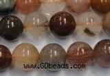 CRU655 15.5 inches 12mm round Multicolor rutilated quartz beads