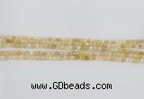 CRU665 15.5 inches 3mm faceted round golden rutilated quartz beads