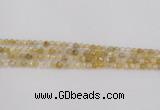 CRU666 15.5 inches 4mm faceted round golden rutilated quartz beads