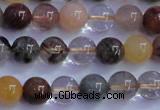 CRU750 15.5 inches 4mm round Multicolor rutilated quartz beads