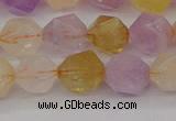 CRU774 15.5 inches 12mm faceted nuggets lavender amethyst & citrine beads