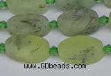 CRU781 15.5 inches 10*16mm oval green rutilated quartz beads