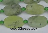 CRU782 15.5 inches 11*18mm oval green rutilated quartz beads