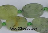 CRU784 15.5 inches 16*22mm oval green rutilated quartz beads