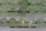 CRU791 15.5 inches 6mm faceted nuggets green rutilated quartz beads