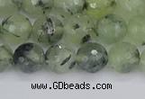 CRU802 15.5 inches 8mm faceted round prehnite gemstone beads