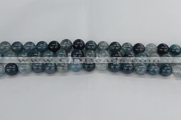 CRU862 15.5 inches 12mm round blue rutilated quartz beads