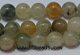 CRU902 15.5 inches 8mm round green rutilated quartz beads wholesale