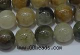 CRU903 15.5 inches 10mm round green rutilated quartz beads wholesale