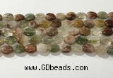 CRU920 15.5 inches 9*12mm oval mixed rutilated quartz beads wholesale