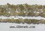 CRU929 15.5 inches 6*8mm - 10*12mm chips golden rutilated quartz beads