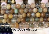 CRU949 15.5 inches 10mm round mixed rutilated quartz beads