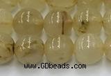 CRU951 15.5 inches 7mm round golden rutilated quartz beads