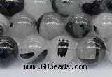 CRU954 15.5 inches 6mm round black rutilated quartz beads