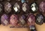 CRZ1137 15.5 inches 4*6mm faceted rondelle ruby gemstone beads