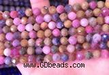 CRZ1141 15.5 inches 7mm faceted round ruby sapphire beads