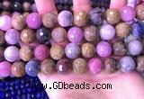 CRZ1145 15.5 inches 12mm faceted round ruby sapphire beads