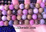 CRZ1146 15.5 inches 13mm faceted round ruby sapphire beads