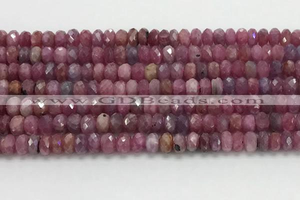 CRZ1152 15.5 inches 4*6.8mm faceted rondelle natural ruby beads