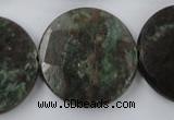 CRZ219 15.5 inches 30mm faceted coin ruby zoisite gemstone beads