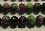 CRZ355 15.5 inches 11mm faceted round natural ruby zoisite beads