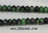 CRZ460 15.5 inches 5*8mm rondelle ruby zoisite gemstone beads