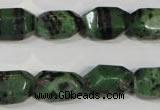 CRZ466 15.5 inches 12*18mm faceted nuggets ruby zoisite gemstone beads