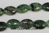 CRZ480 15.5 inches 10*14mm oval ruby zoisite gemstone beads