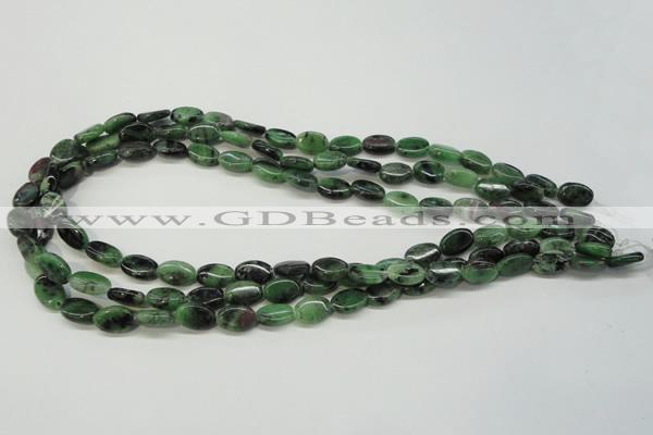 CRZ60 15.5 inches 8*12mm oval ruby zoisite gemstone beads