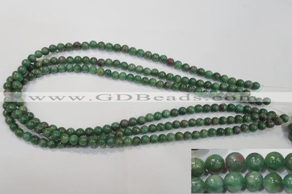 CRZ601 15.5 inches 6mm round New ruby zoisite gemstone beads