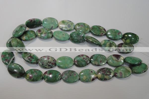 CRZ617 15.5 inches 18*25mm oval New ruby zoisite gemstone beads