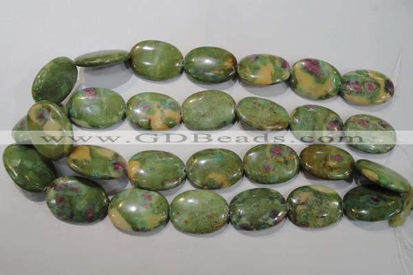 CRZ618 15.5 inches 22*30mm oval New ruby zoisite gemstone beads