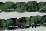 CRZ65 15.5 inches 14*14mm square ruby zoisite gemstone beads