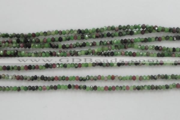 CRZ700 15 inches 2*3mm faceted rondelle ruby zoisite gemstone beads