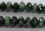 CRZ703 15 inches 6*10mm faceted rondelle ruby zoisite gemstone beads