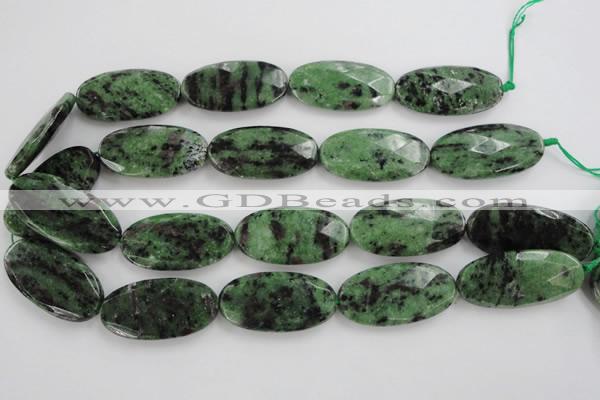 CRZ715 15 inches 20*40mm faceted oval ruby zoisite gemstone beads