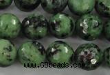 CRZ730 15.5 inches 6mm faceted round ruby zoisite gemstone beads