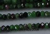 CRZ751 15.5 inches 2.5*4mm faceted rondelle ruby zoisite beads