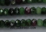 CRZ752 15.5 inches 3*5mm faceted rondelle ruby zoisite beads