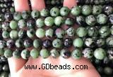 CRZ782 15.5 inches 8mm faceted round ruby zoisite beads wholesale