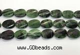 CRZ796 15.5 inches 18*25mm twisted oval ruby zoisite gemstone beads