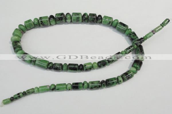 CRZ83 2*4mm – 6*10mm rondelle & 4*6mm – 10*11mm tube ruby zoisite beads