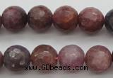 CRZ852 15.5 inches 8mm faceted round natural ruby gemstone beads