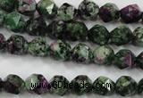 CRZ901 15.5 inches 6mm faceted nuggets Chinese ruby zoisite beads